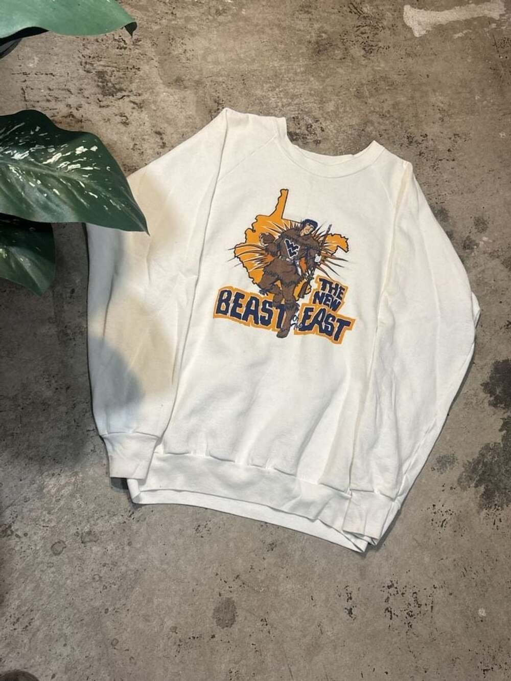 Vintage 1990s West Virginia Mountaineers The Beast of the East Crewneck XL